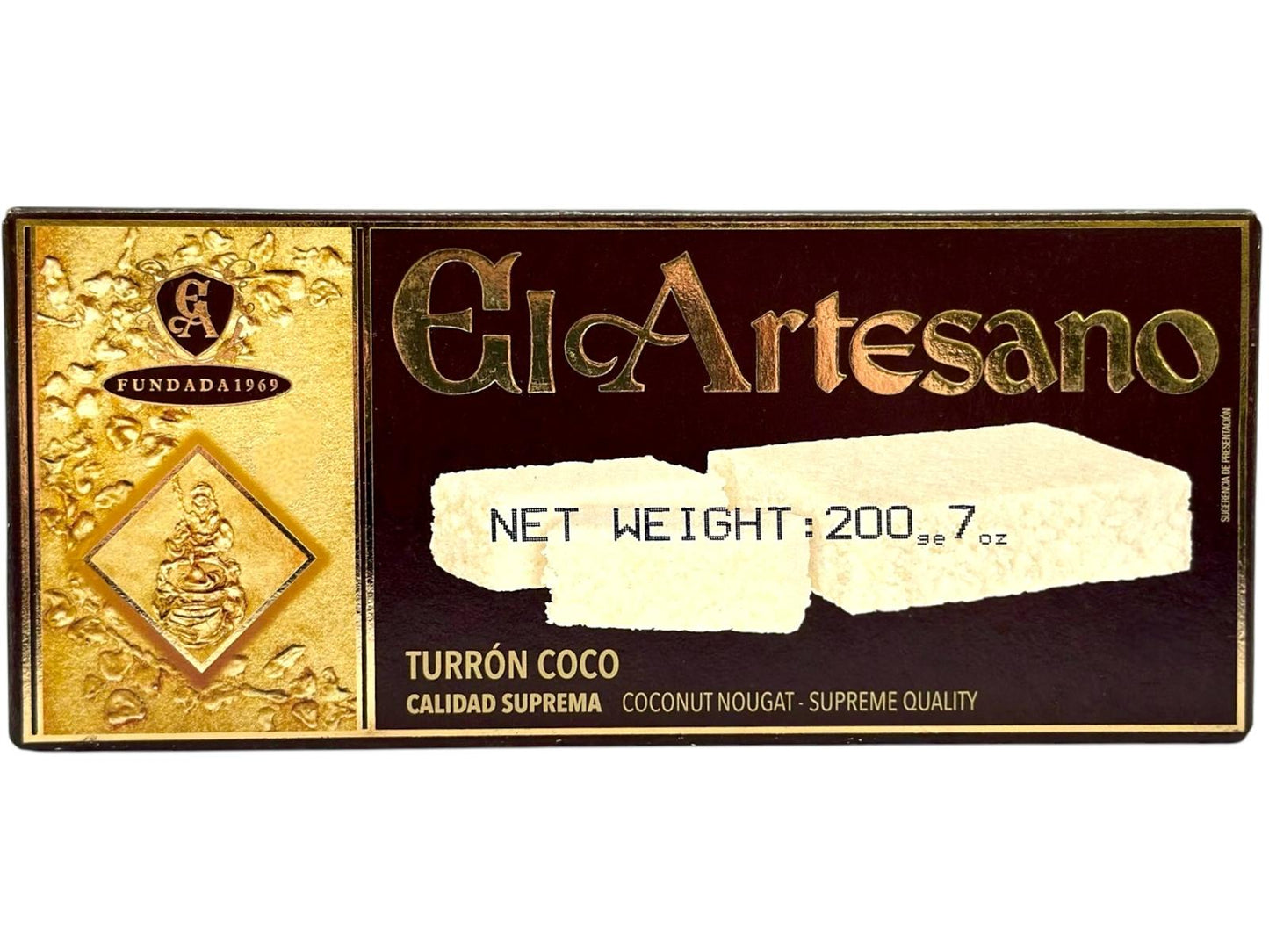 El Artesano Turron Coco Coconut Nougat 200g (Best Before 30-07-2026)