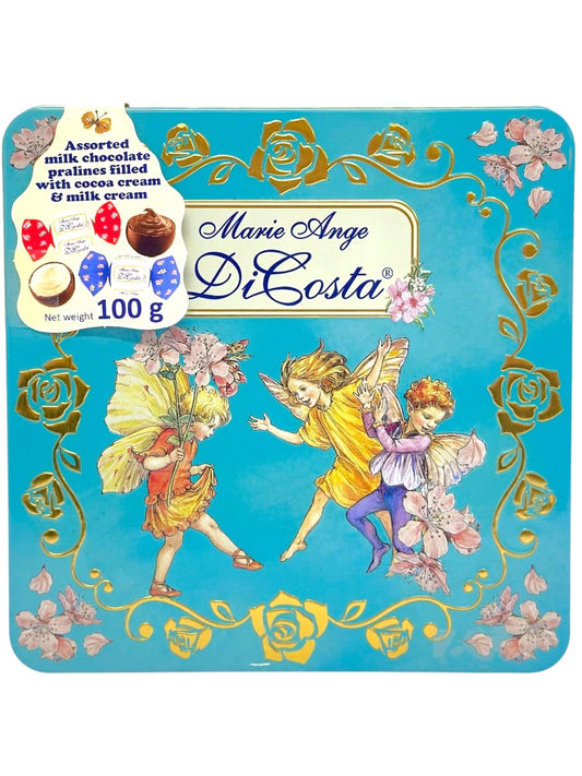Marie Ange di Costa Flower Fairy Italian Assorted Milk Chocolate Pralines—Il Quadretto in Cyan 100g (Best Before 31-12-2026)