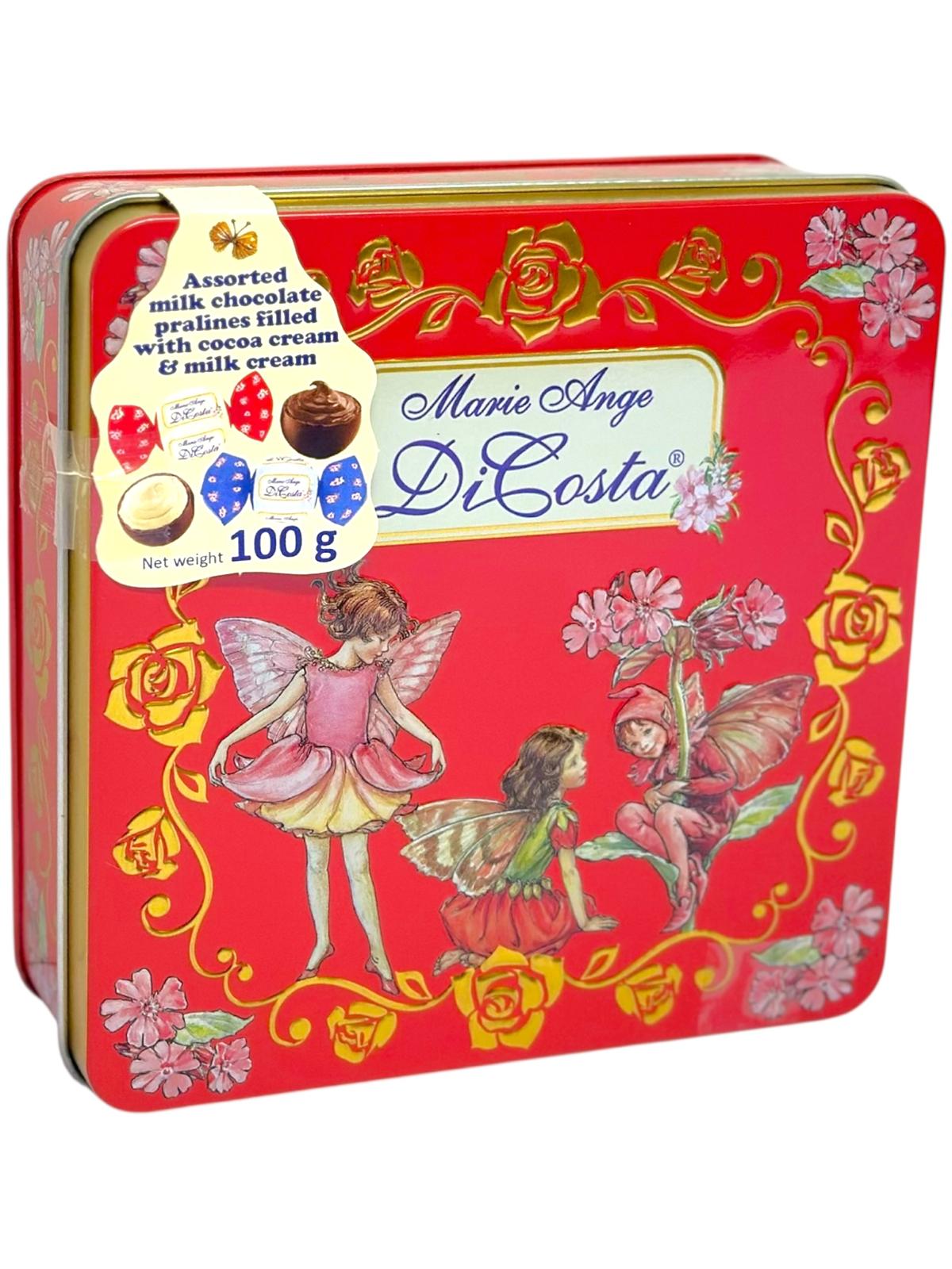 Marie Ange di Costa Flower Fairy Italian Assorted Milk Chocolate Pralines—Il Quadretto in Red  100g (Best Before 31-12-2026)