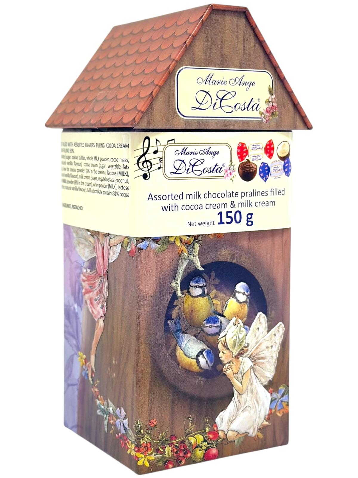 Marie Ange di Costa Italian Flower Fairy Music Box with Praline Chocolates--Casa degli Uccelli La Danza 140g (Best Before 31-12-2026)