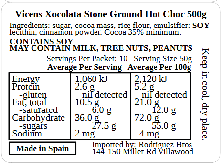 Vicens Xocolata Jolonch Cacao a la Taza Stone Ground Hot Chocolate 30% Tube 500g (Best Before 31-12-2027)