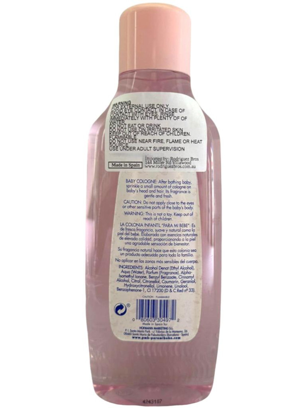 Para Mi Bebe Colonia Infantil Pink Baby Cologne  750ml