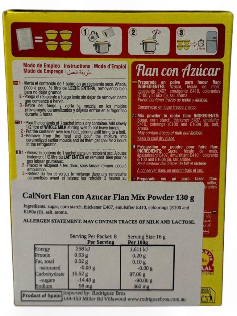 Calnort Flan con Azucar 130g