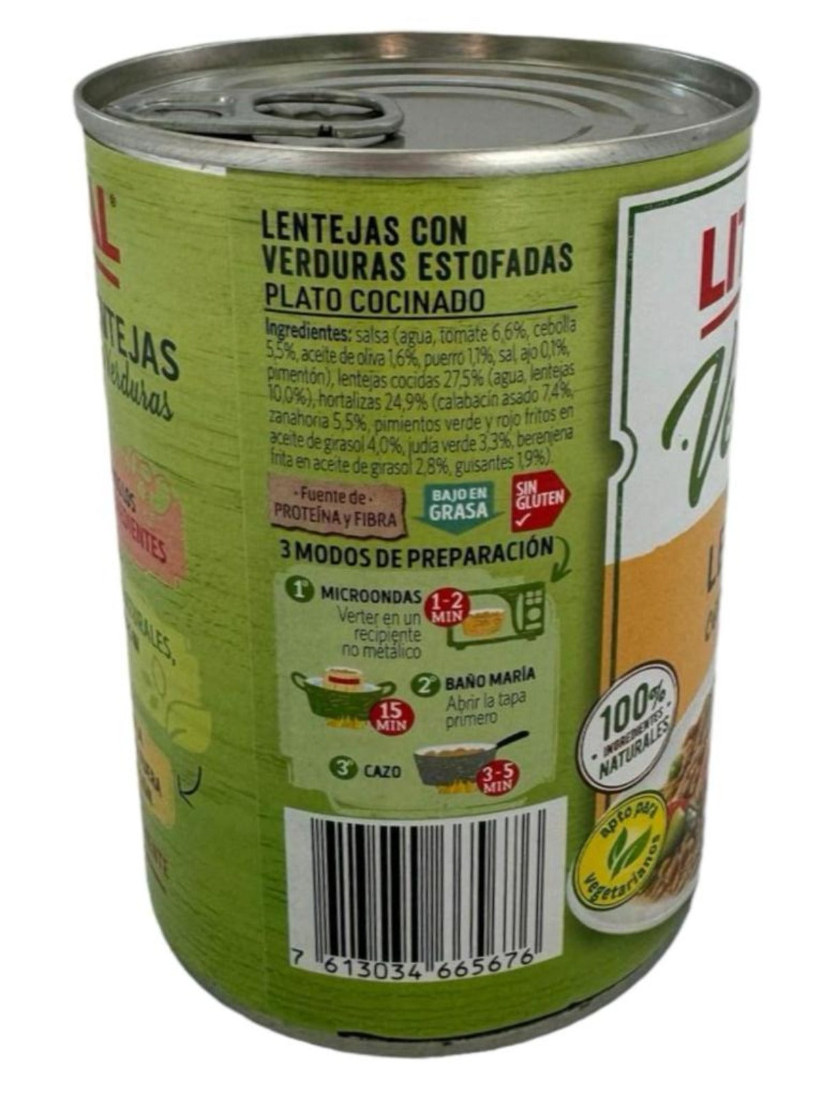 Litoral Vegetal Lentejas con Verduras Lentils with Vegetables 420g