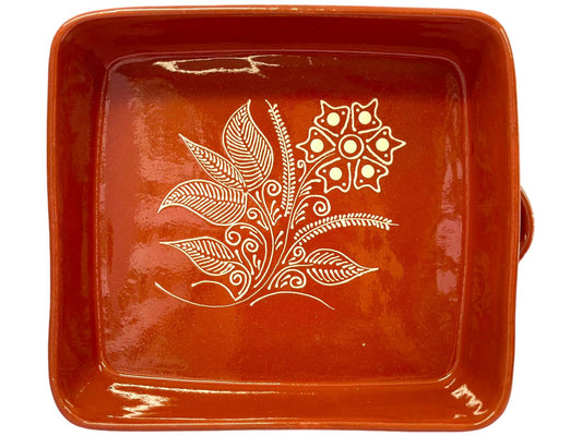 Edgar Picas  Assadeira Quadrada Regional 5 Portuguese Terracotta Square Baking Dish 40cm x 36cm x 10cm