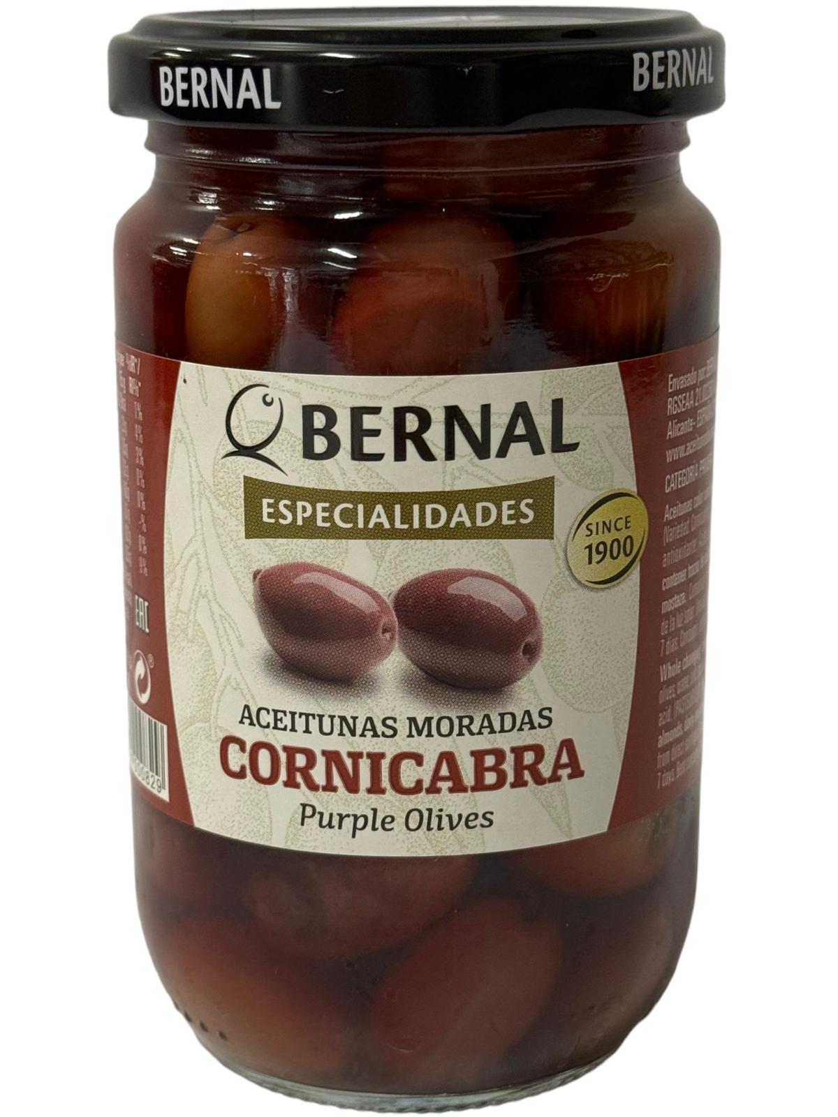 Bernal Especialidades Aceitunas Moradas Cornicabra Purple Olives 300g Best Before April 2027