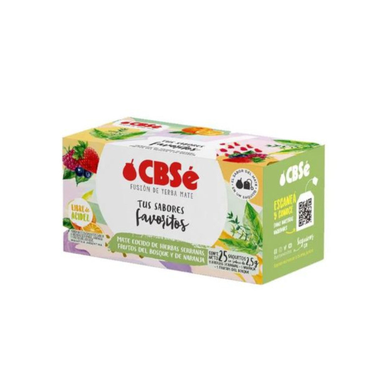 CBSe Fusion yerba mate 25 pk mountain herbs, forest fruits and oranges IN STORE ONLY (Best Before 01-12-2027)