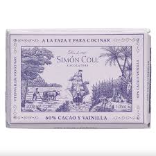 IN STORE ONLY - Simon Coll - Spanish Drinking Chocolate Bar 200g- 60% Cocoa & Vanilla (Best Before 30-04-2027)