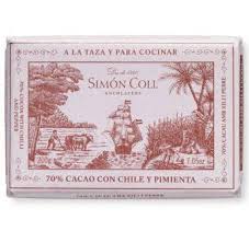 IN STORE ONLY - Simon Coll - Spanish Drinking Chocolate Bar 200g- 70% Cocoa with Chili & Pepper (Best Before 30-05-2027)