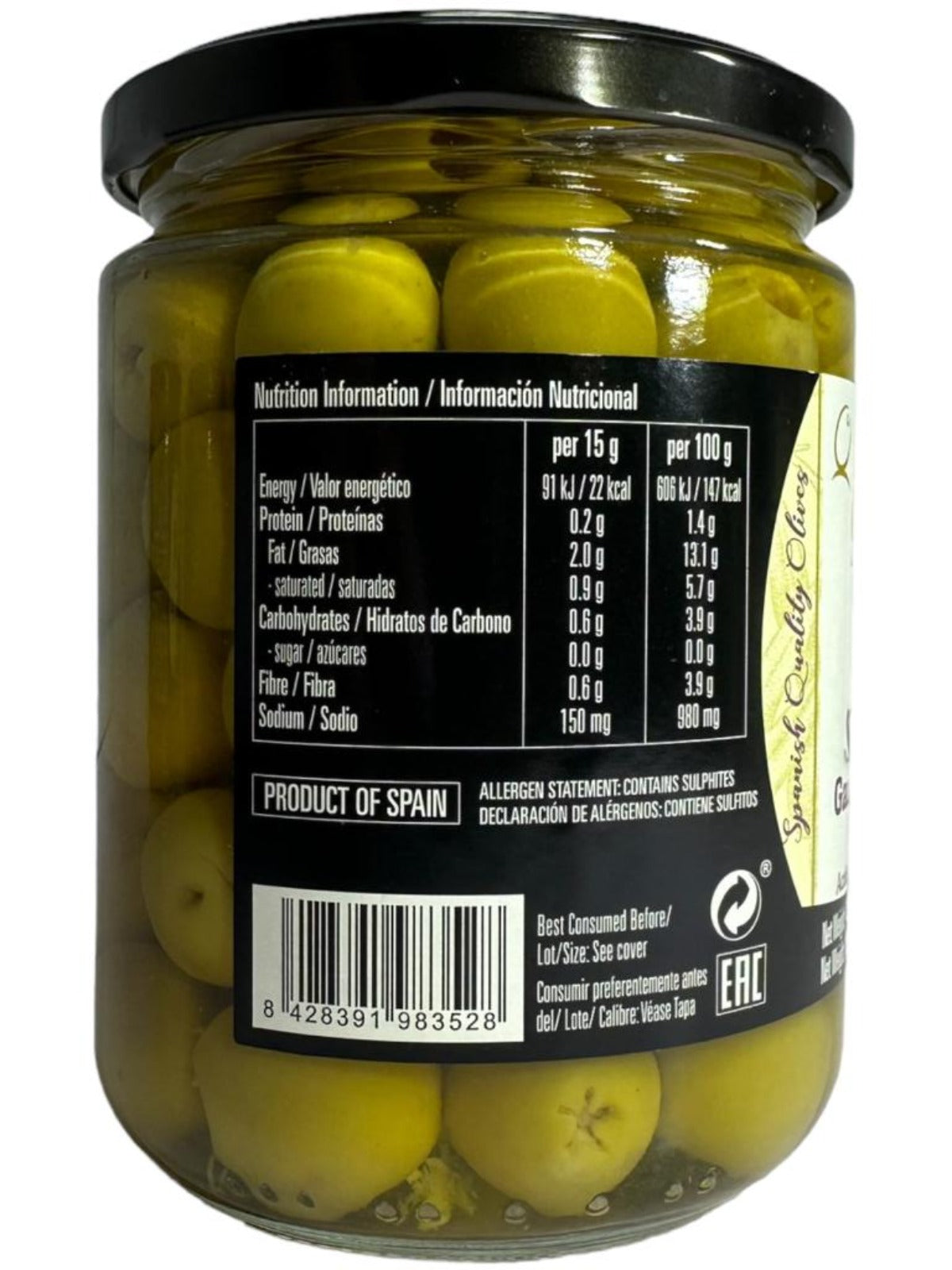 Bernal Gourmet Garlic Stuffed Olives 436g Gross 225g Drained Best Before End of May 2027