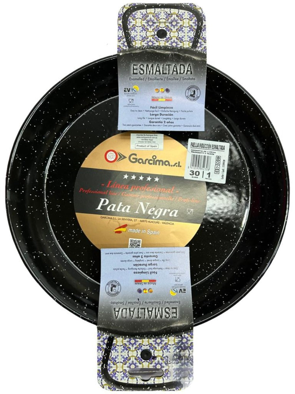 Garcima Pata Negra Induccion Esmaltada Spanish Enamel Induction Paella Pan 30cm