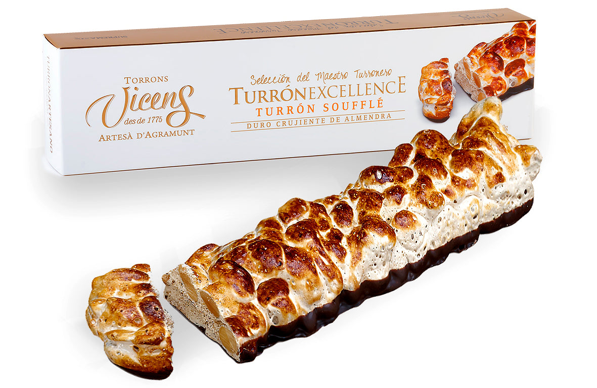 Vicens Turron Souffle Spanish Souffle Flavoured Hard Almond Nougat 200g (Best Before 01-11-2026)