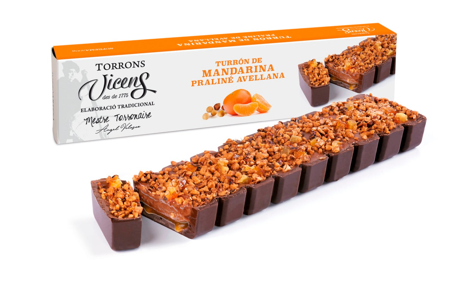Vicens Turron Tangerine Nougat With Hazelnut Praline 300g (Best Before 01-09-2026)