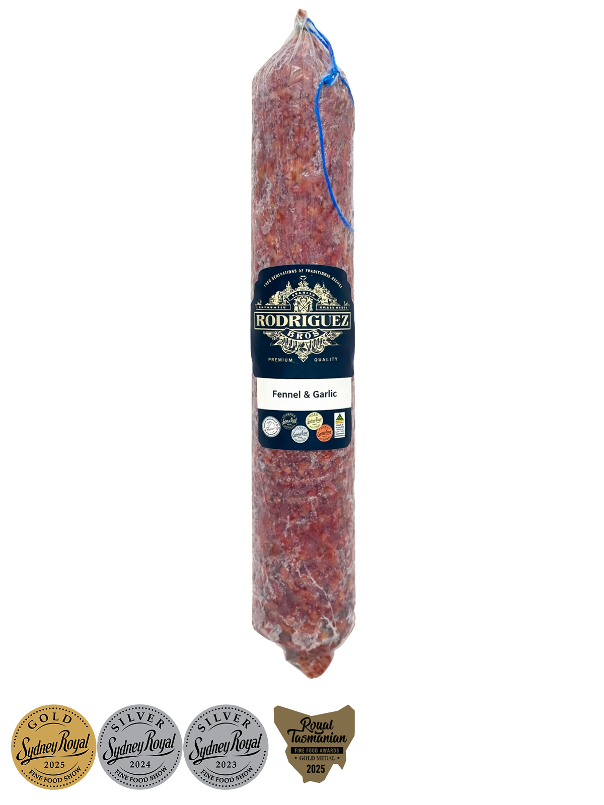 Fennel and Garlic Salchichon Whole Salami Approx 400g random weight packet. Regular price $15.00 AUD (You are guaranteed to receive at least 385g of product, equivalent price of $38.96 per kg.)