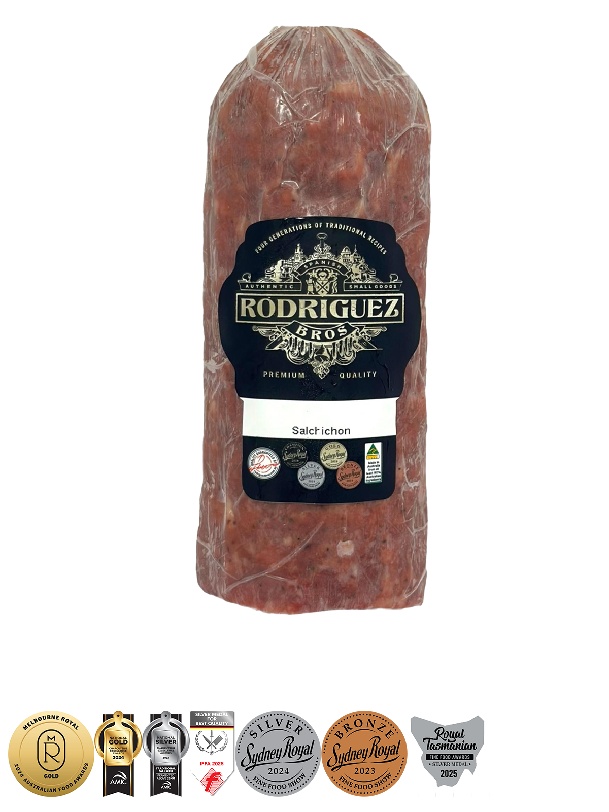 Salchichon Half Salami Approx 400g random weight packet. Regular price $12.50 AUD [You are guaranteed to receive at least 390g of product, equivalent price of $32.05 per kg.]