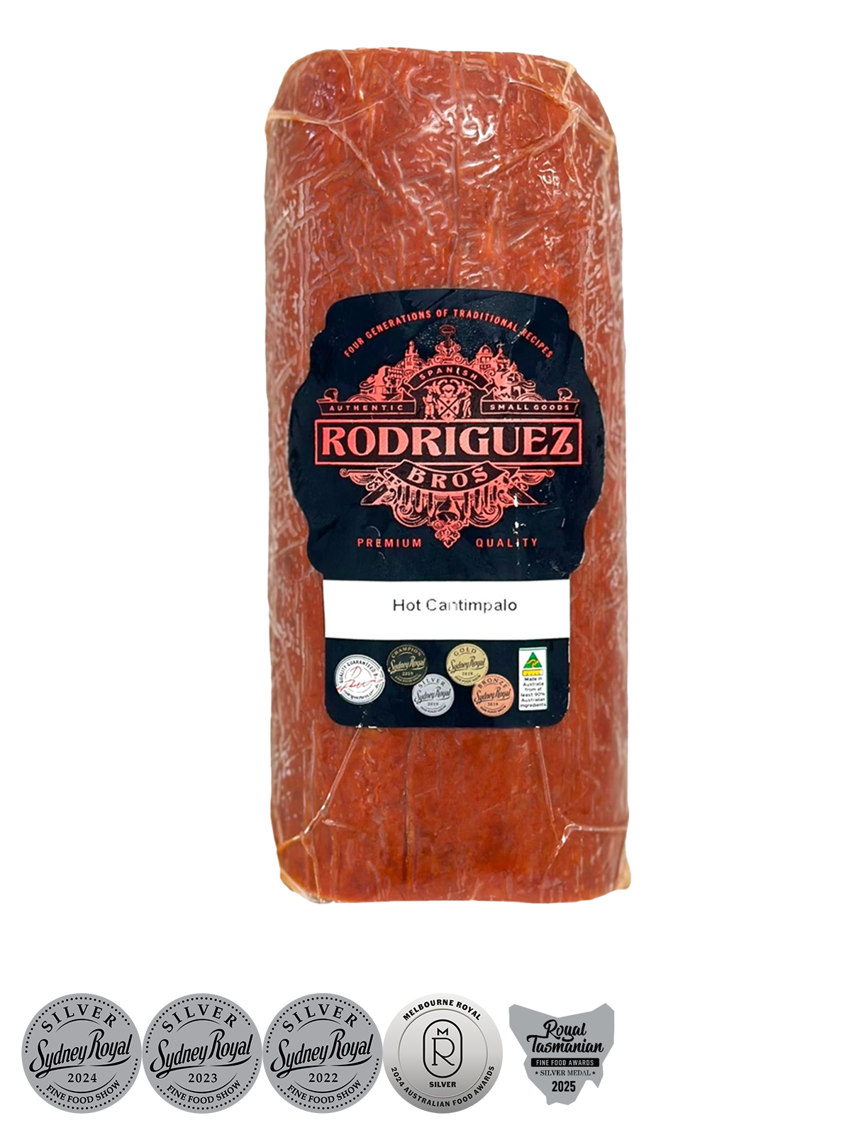 Hot Cantimpalo Half Salami Approx 400g random weight packet. Regular price $12.50 AUD [You are guaranteed to receive at least 390g of product, equivalent price of $32.05 per kg.]