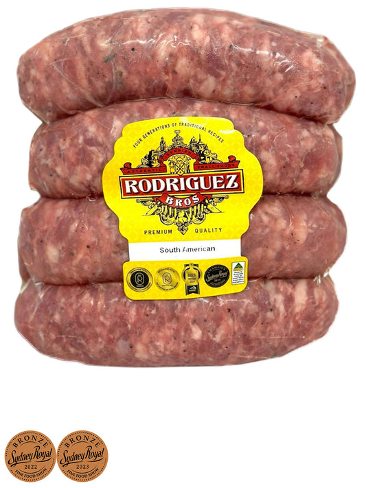 Parrillero South American Chorizo Random weight approx. 1kg packet 8 pieces regular price $18.00 AUD. You are guaranteed to receive at least 950g of product, equivalent price of $18.95 per kg.