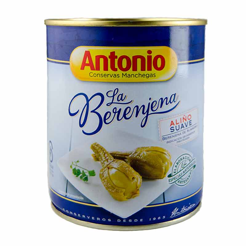 Antonio La Berenjenas Alino Suave Soft Seasoned Eggplants With Stem 800g Gross 420g Drained (Best Before 28-02-2029)