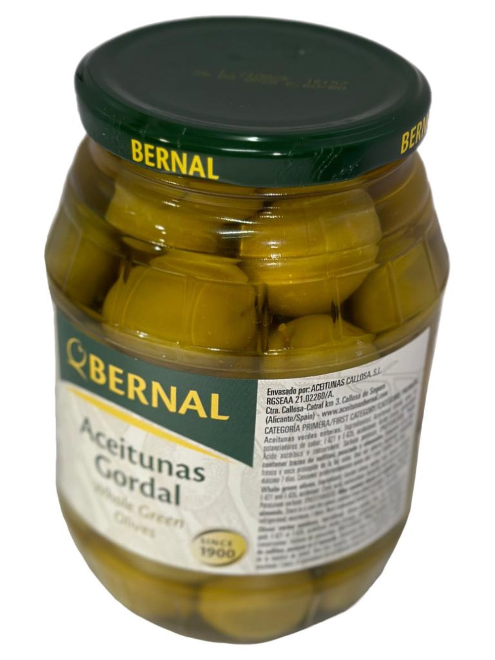 Bernal Aceitunas Gordal Spanish Whole Green Queen Olives 3 Pack 1000g x3