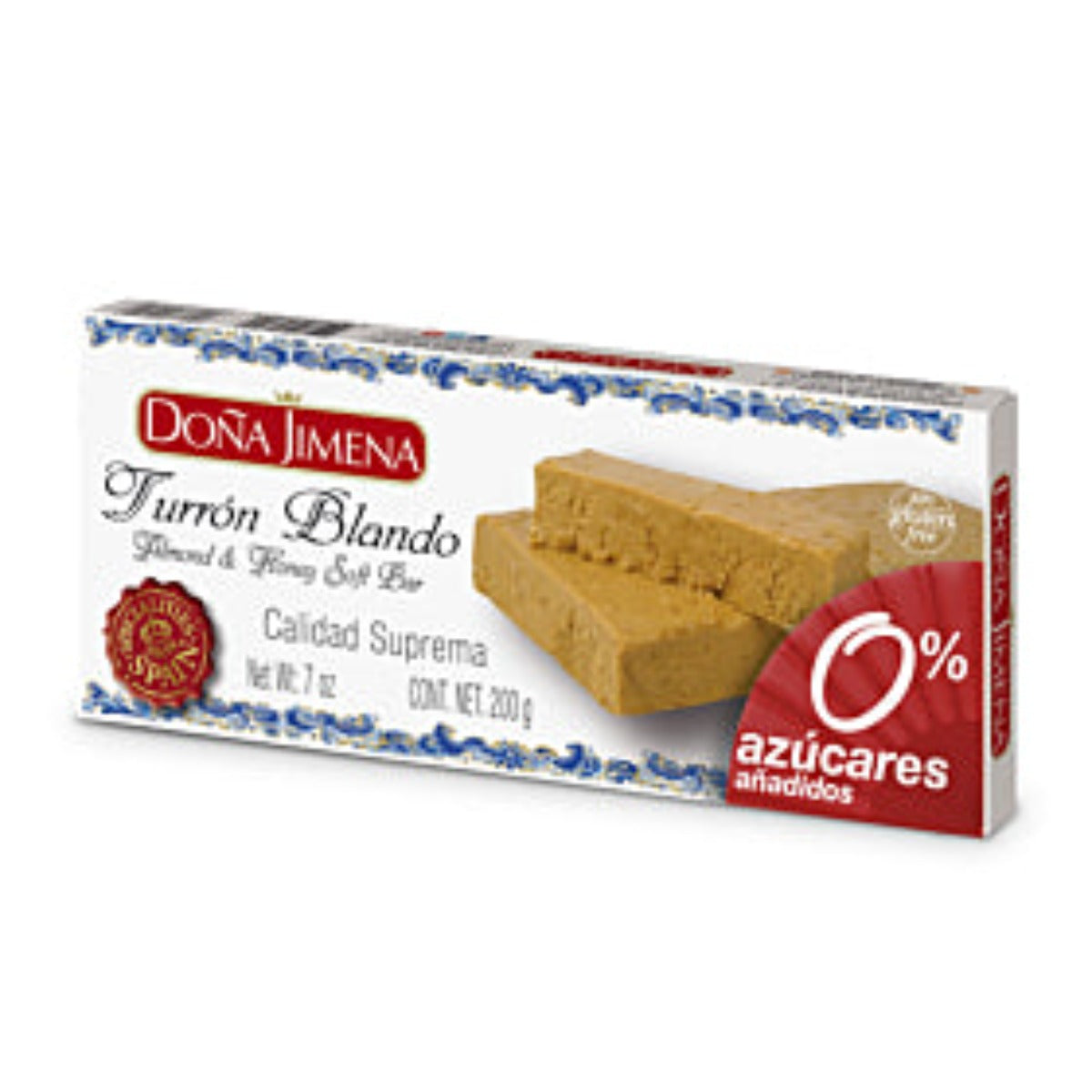 Dona Jimena Turron Blando Spanish Soft Almond Nougat Sugar Free 200g