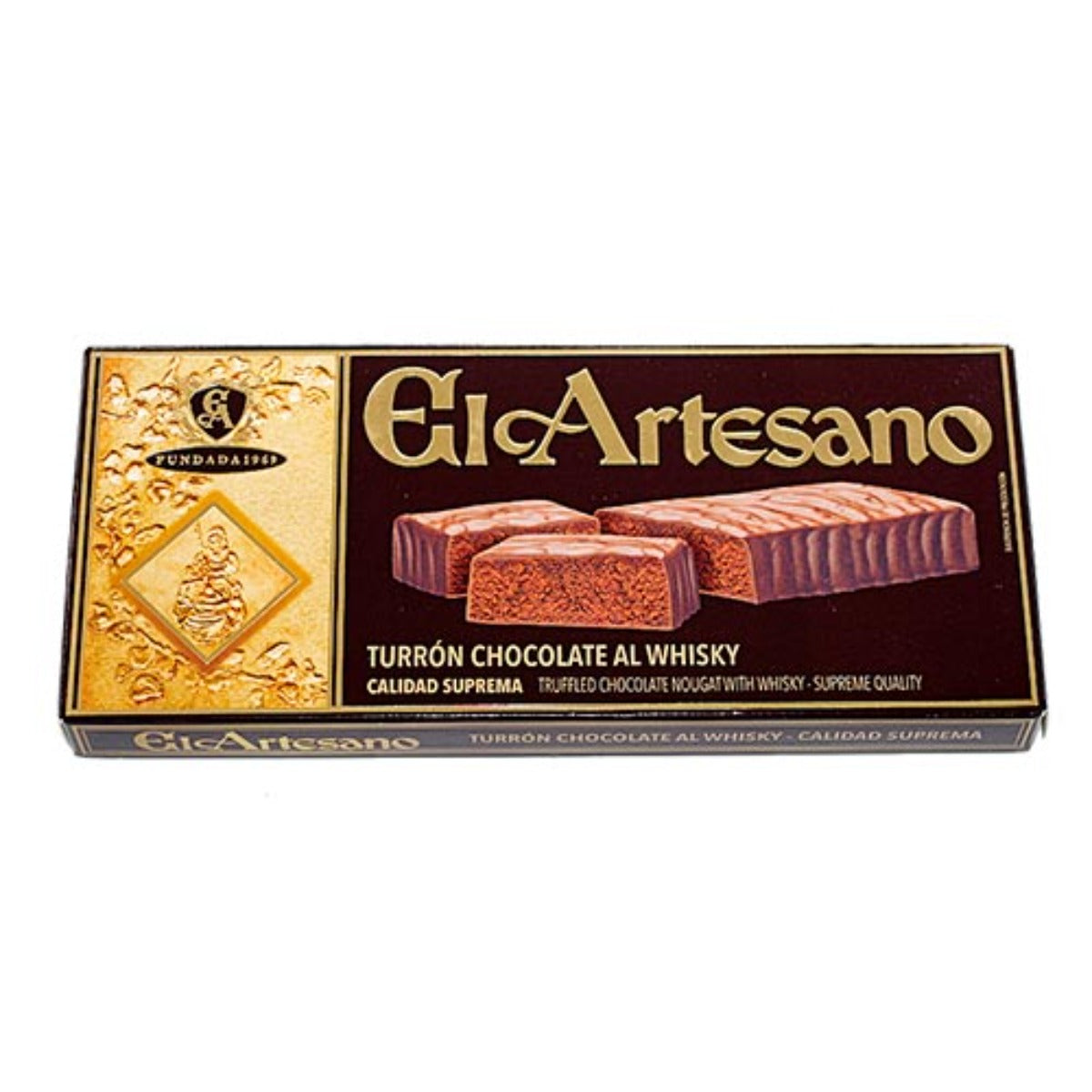El Artesano Turron Chocolate al Whisky Spanish Nougat 200g