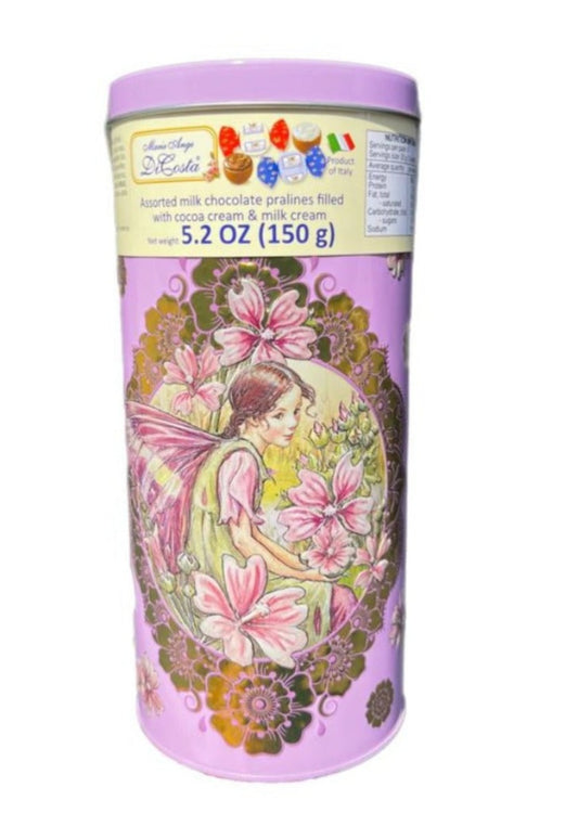Marie Ange di Costa Italian Flower Gift Tin Box with Praline Chocolates--Il Cannocchiale in Rose 140g