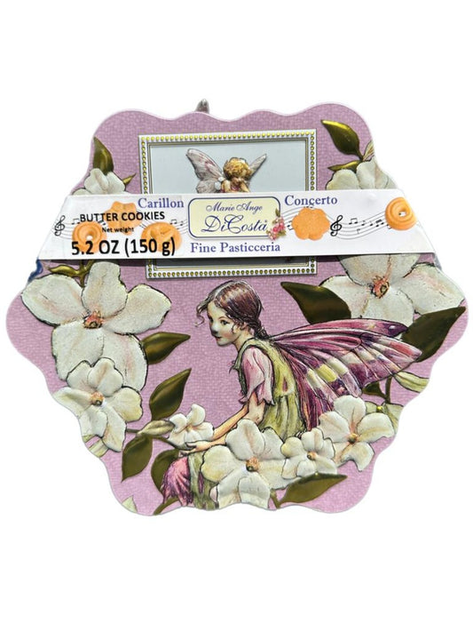 Marie Ange di Costa Italian Flower Fairy Music Box with Butter Cookies--Stella in Lilac 140g