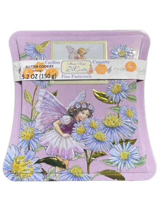 Marie Ange di Costa Italian Flower Fairy Music Box with Butter Cookies-The Hour Glass in Lilac 140g