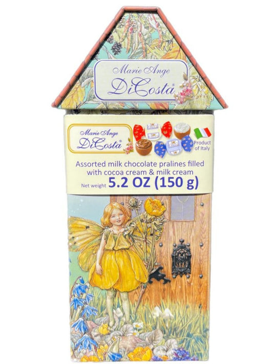 Marie Ange di Costa Italian Flower Fairy Music Box Praline Chocolates-Casa degli Uccelli La Foresta 140g