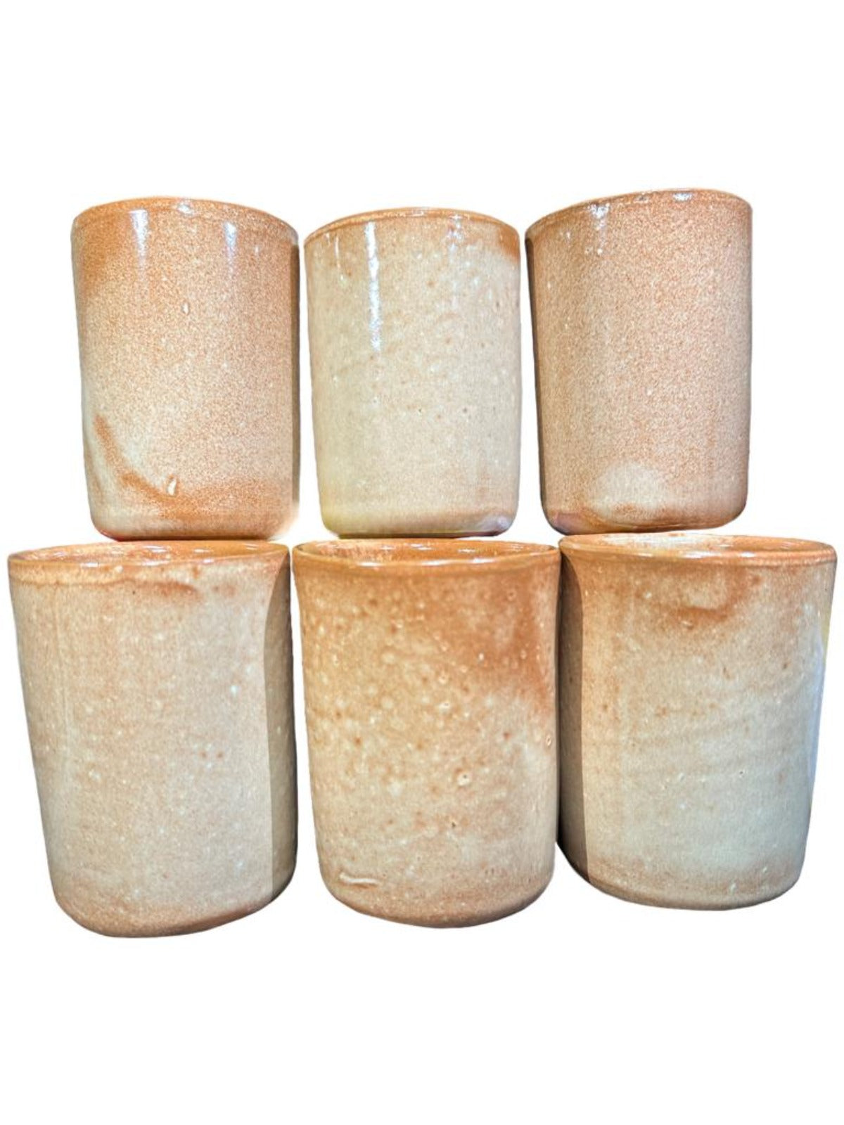 HP Padilla Spanish Terracotta Drinking Cups Stone-Wash Glaze Finish 225ml 6 Pack