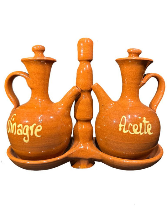 HP Padilla Juego de Aceite y Vinagre Spanish Terracotta Vinegar and Oil Set 200ml x2