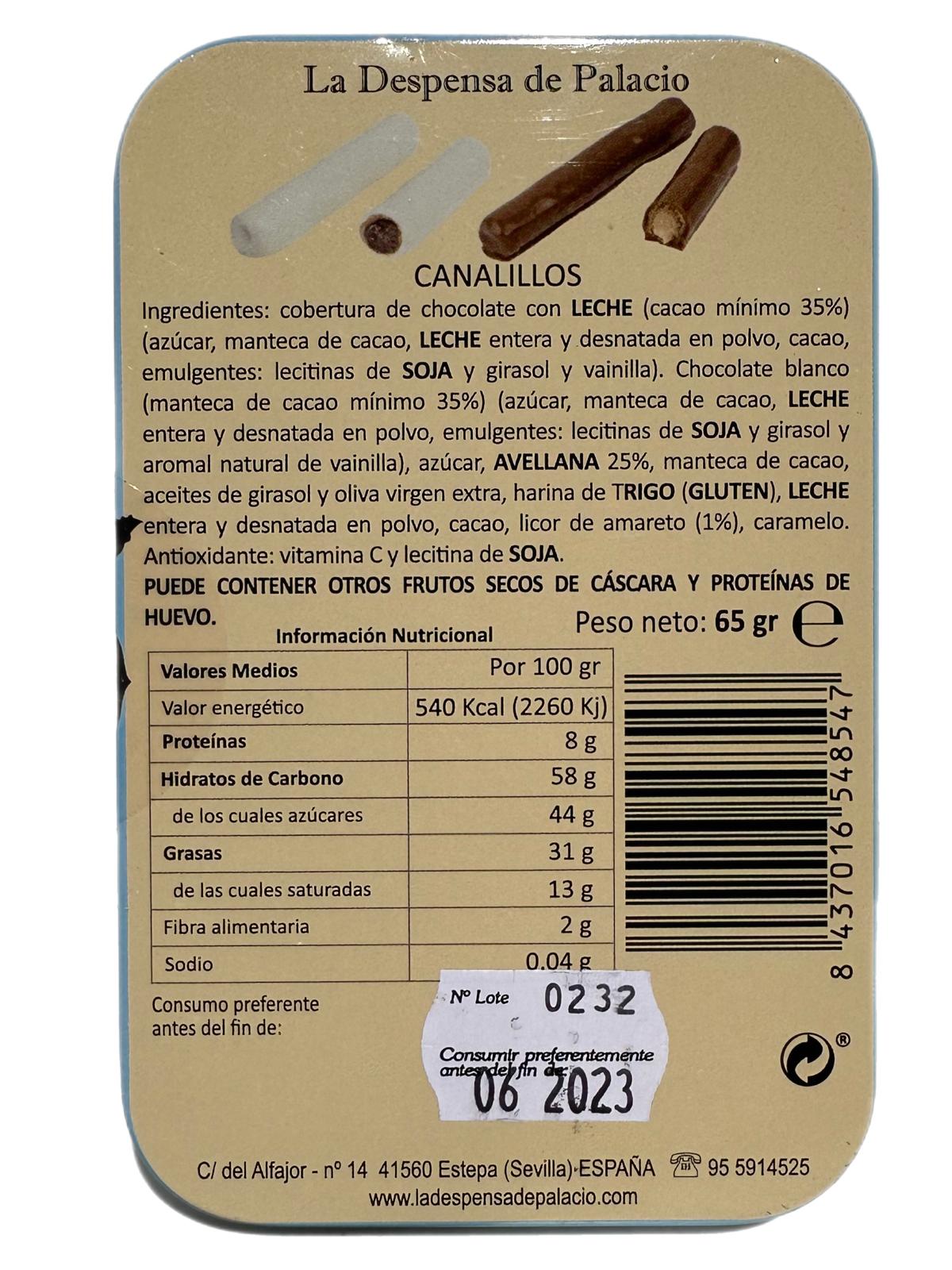 La Despensa de Palacio Canalillos Spanish Chocolate Cigars in Decorative Tin—El Estreno 65g