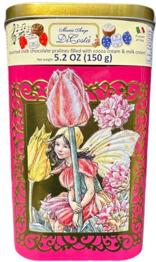Marie Ange di Costa Flower Fairy Music Box With Italian Praline Chocolates—La Visiera in Rose 140g Best Before End o March 2024