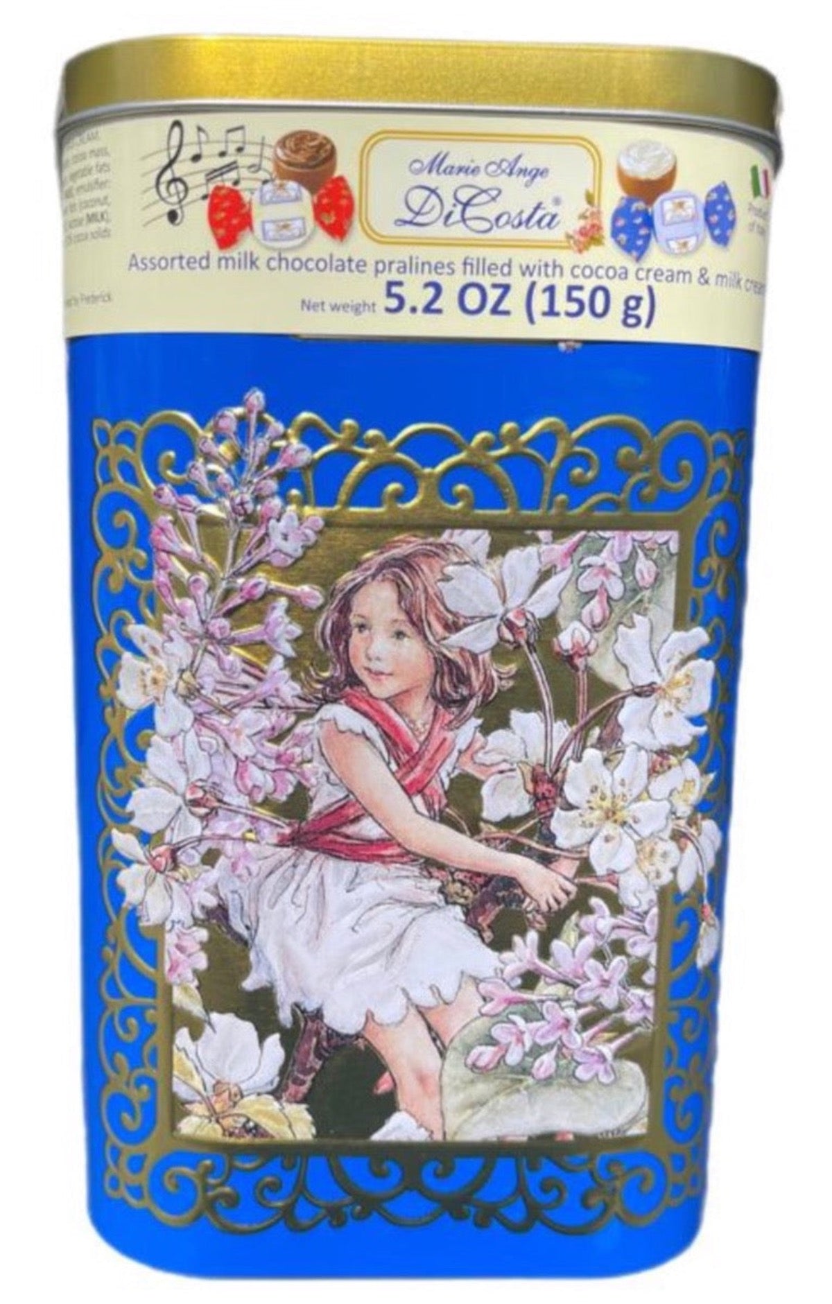 Marie Ange di Costa Flower Fairy Praline Chocolates -La Visiera in Cyan 140g