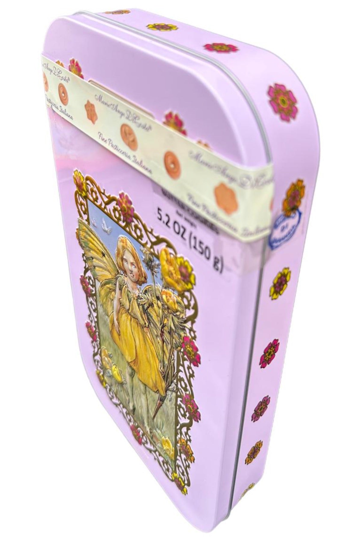 Marie Ange di Costa Italian Tin with Butter Biscuits—The Magra Rectangle in Pink 140g