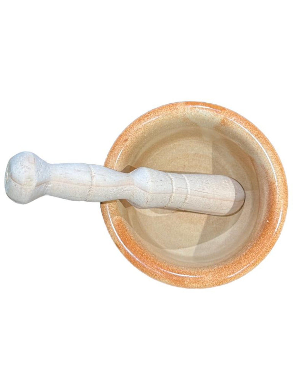 HP Padilla Mortero Spanish Terracotta Mortar and Pestle stone-wash glaze finish 14cm