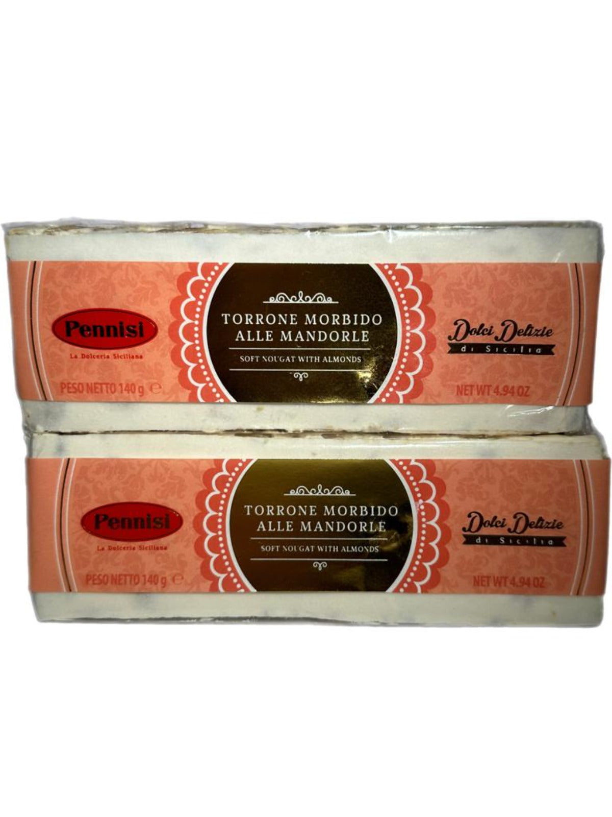 Pennisi Torrone Morbido Alle Mandorle Soft Nougat With Almonds 2 Pack 140g x2