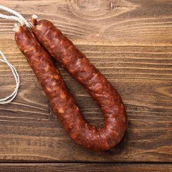Mild Longaniza single piece pack. Approx 285g random weight packet. Regular price $10.00 AUD [You are guaranteed to receive at least 275g of product, equivalent price of $36.36 per kg.]