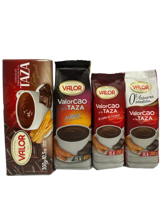 Valor Spanish Drinking Chocolate Selection for Churros 4 pack 1150g